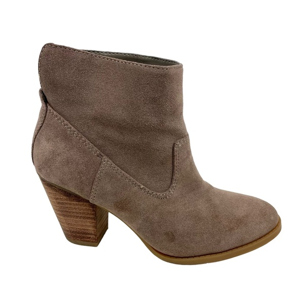 Nine West Shoes - Nine West Taupe Suede Round Toe Heeled Boho Western Booties Womens 7.5